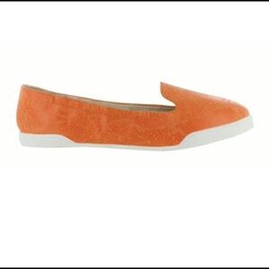 EUC Orange Snakeskin Size Small Kruzers Foldable Slip-on Street Sneakers D1